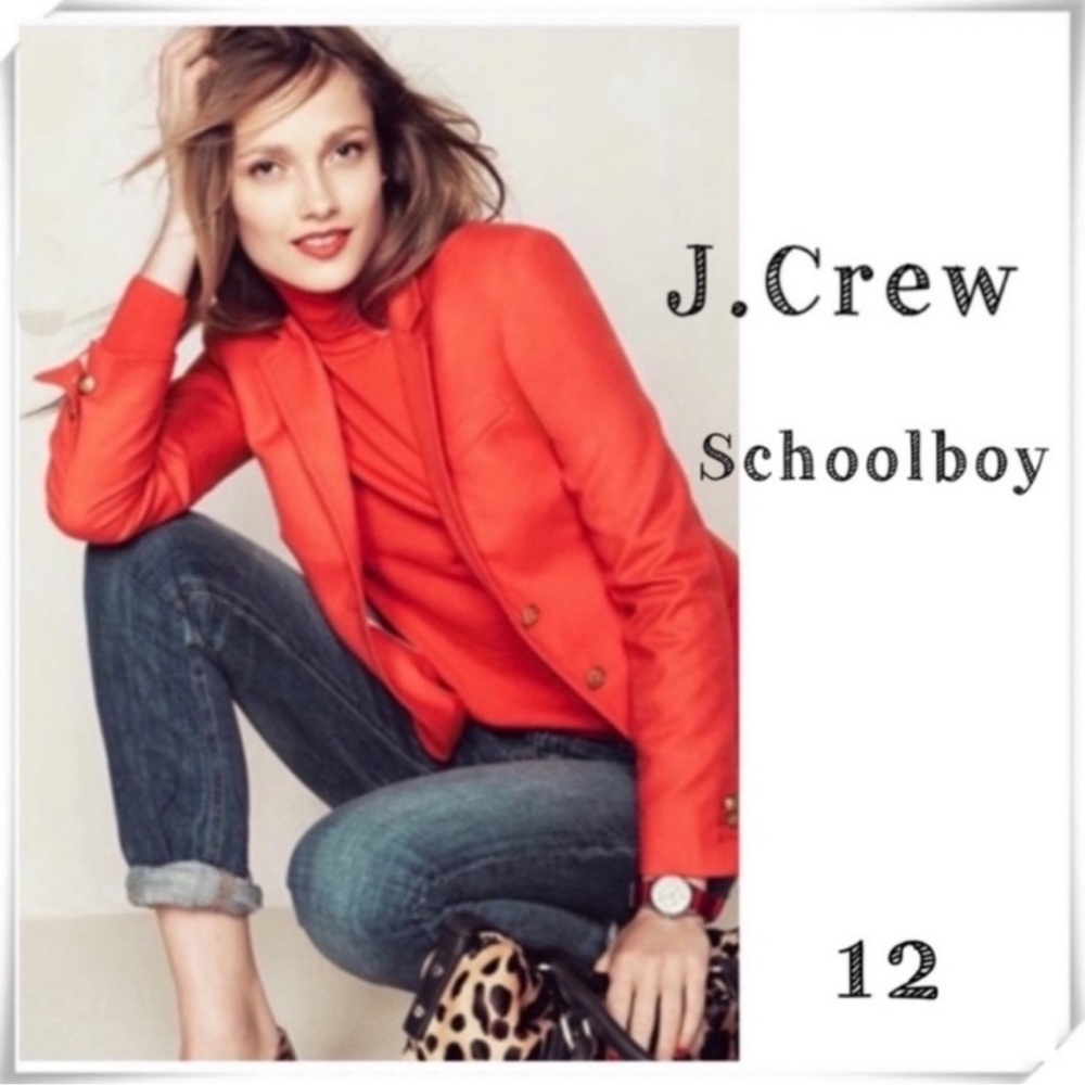 J.Crew Original Schoolboy Blazer Classic Jacket in Orange Style 92480 Size 12